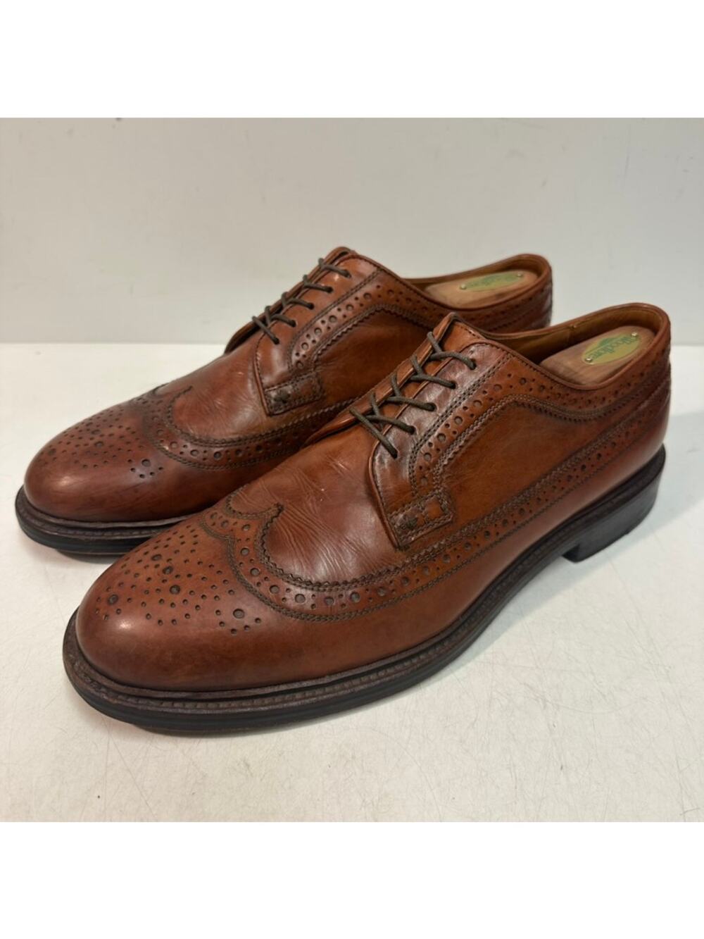 GUC Grant Stone x J. Crew Ludlow Longwing Wingtip Derby Bench Made Brown 12 D